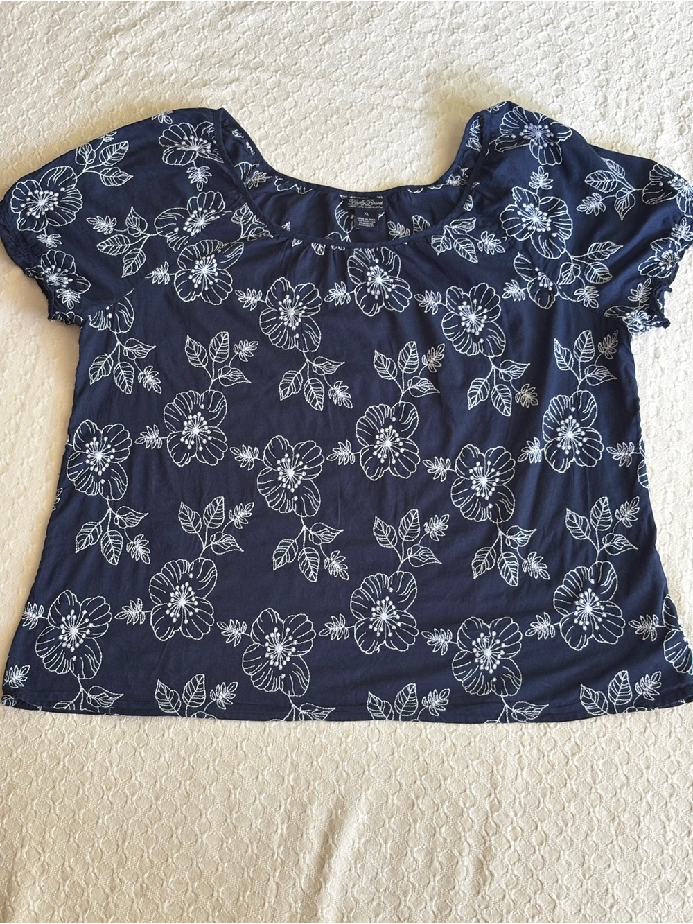 Lucky Brand Navy Short Sleeve Floral Tee